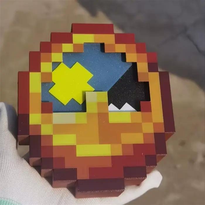 Horloge tendance imprimée en 3D de style pixel de haute qualité 24 heures – décor mural ou de bureau
