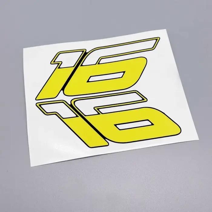 Autocollant de voiture pour Moto Racing 16, autocollant pour casque de moteur, Triangle de voiture, queue de fenêtre, Applique