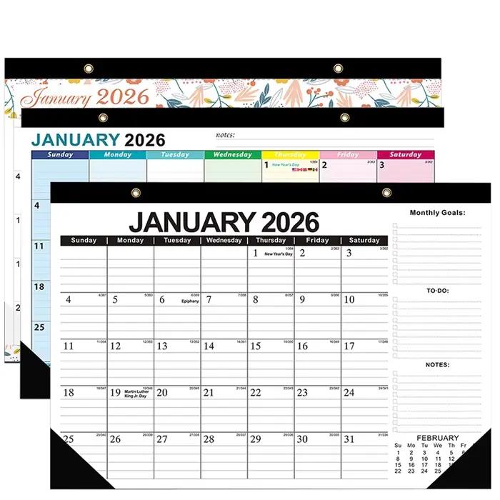Nouveau calendrier mural 2026 18 mois 2026-2027 quotidien hebdomadaire mensuel Agenda planificateur organisateur décor