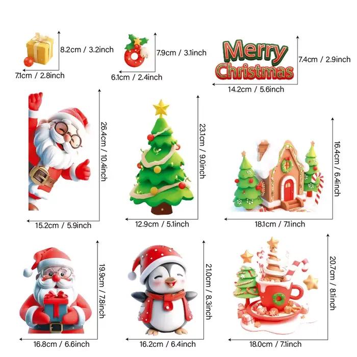 Autocollants Électrostatiques de Fenêtre de Noël