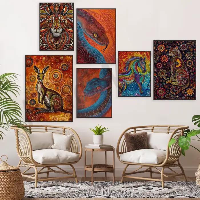 Affiche d'art aborigène style peinture