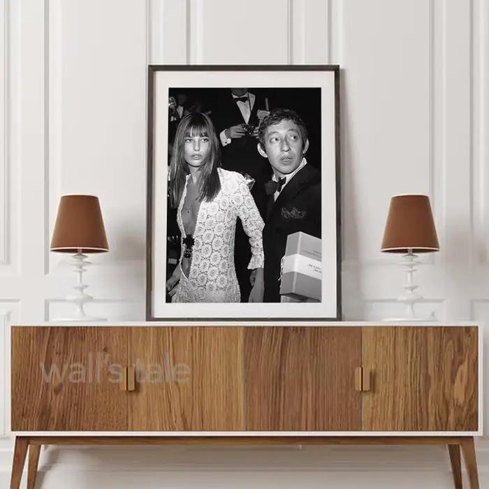 Jane Birkin – affiche de photographie noir et blanc