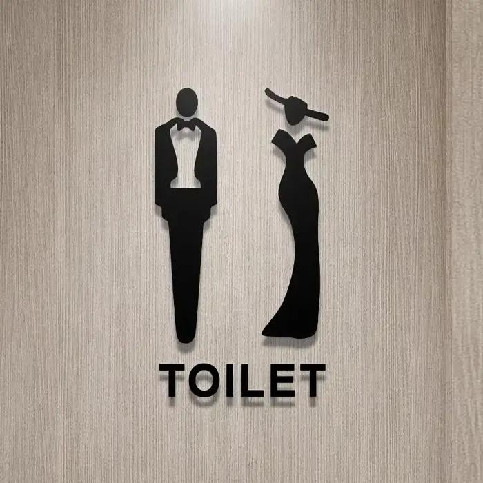 Autocollant de porte de Wc pour hommes et femmes