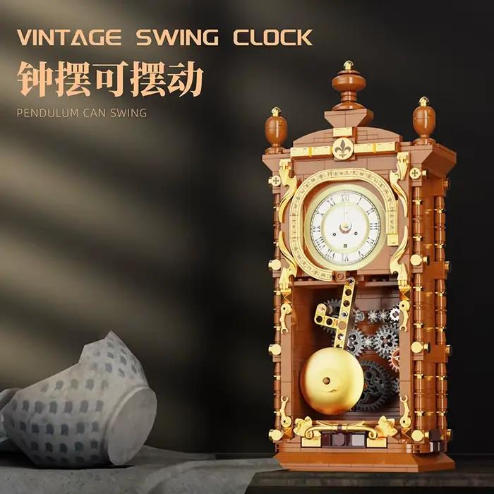 Blocs de construction d'horloge à pendule mécanique rétro oscillant