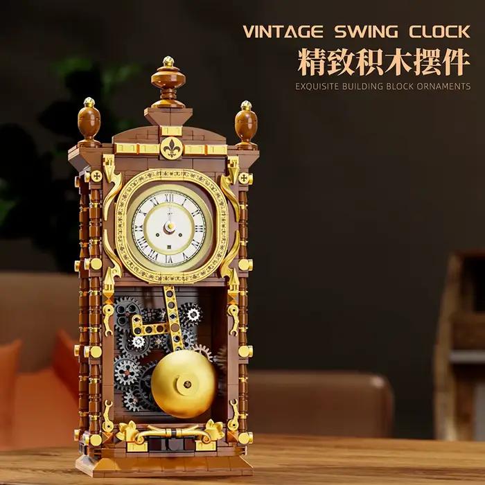 Blocs de construction d'horloge à pendule mécanique rétro oscillant
