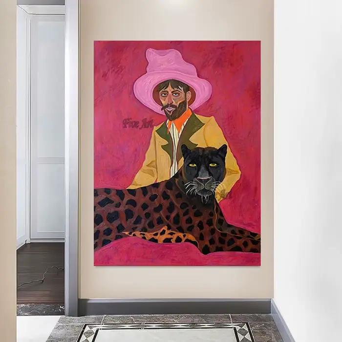 Peinture à l'huile acrylique abstraite d'homme