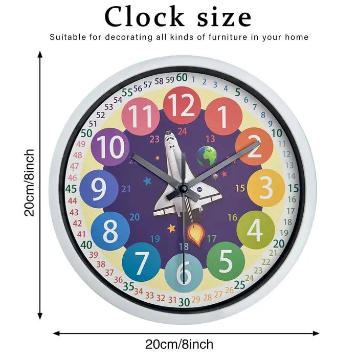 Horloge Murale Spacvier de Style Dessin Animé Bleu