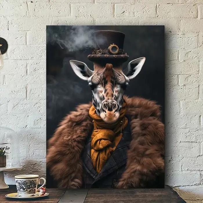 Affiches imprimées sur toile avec Portrait d'animaux Steampunk