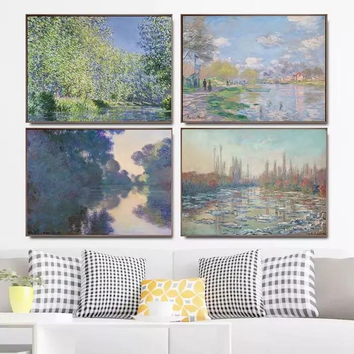 Célèbre toile d'art peinture paysage impressionniste Claude Monet affiches et impressions