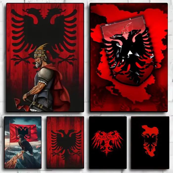 Affiche de drapeau A-Albania à la mode