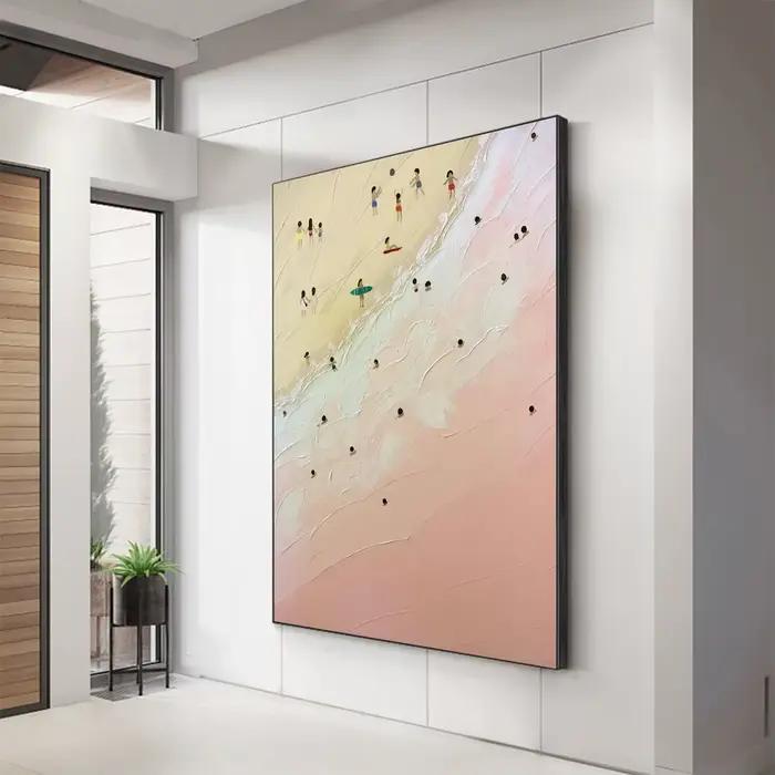 Peinture à l'huile sur toile de plage d'été