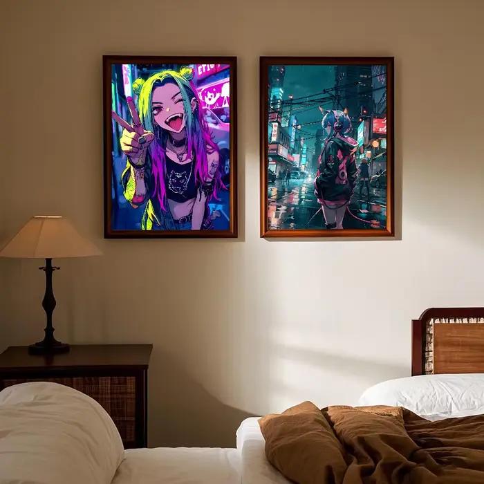 Cool Cyberpunk fille affiche HD art mur collant étanche maison salon chambre bar décoration esthétique