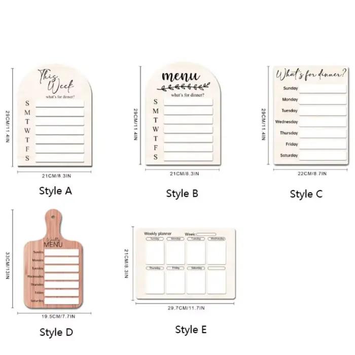 Tableau d'affichage de cuisine magnétique pour réfrigérateur, planificateur de repas en bois avec stylo, panneau de Menu alimentaire hebdomadaire, tableau de planification des aliments pour la maison