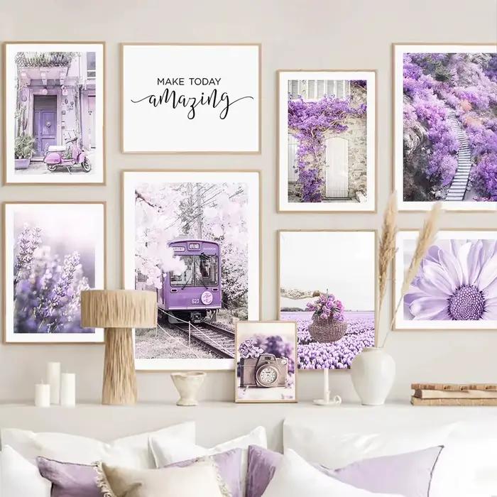 Image de paysage de fleur violette