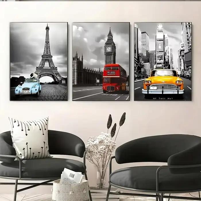 3 ensembles d'affiches en toile