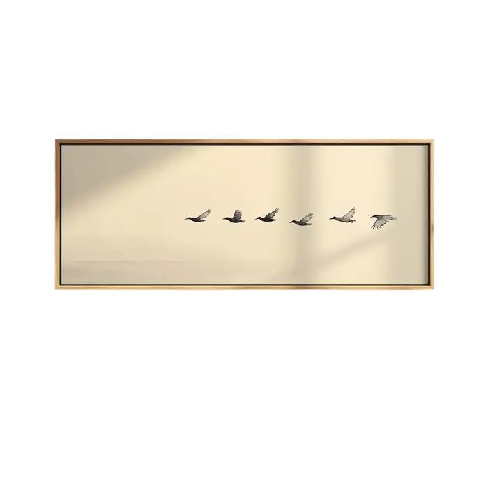1 pièce Art mural panoramique vintage Japandi