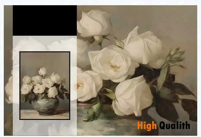 Peinture de fleurs de printemps dans un Vase Vintage, pivoines moody, Rose, affiche Vintage, nature morte, toile d'art imprimée, décor de ferme botanique