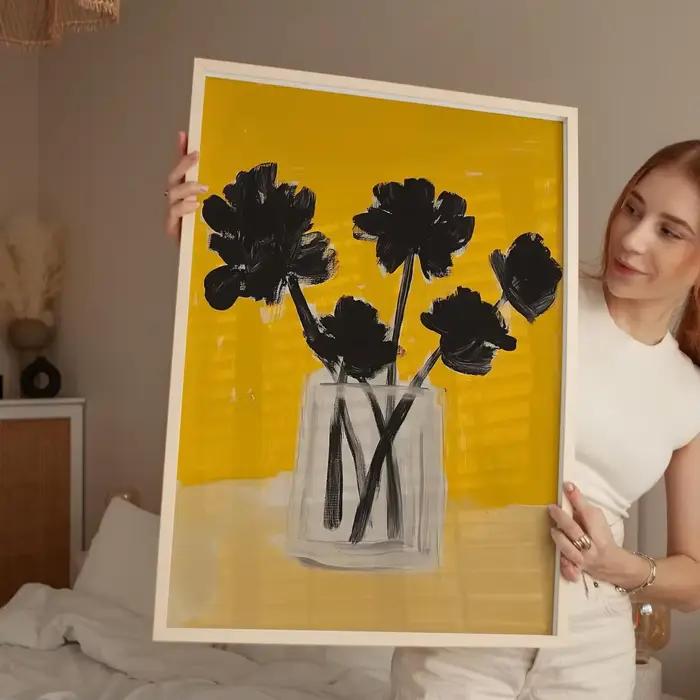Impression d'art mural floral abstrait