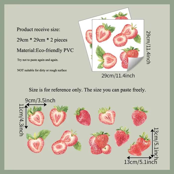 Autocollant mural à motif de fraises