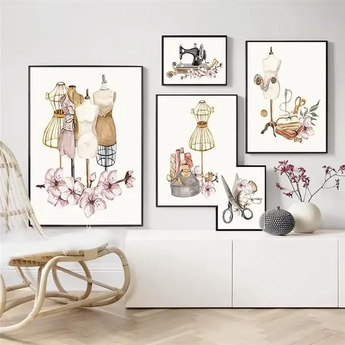 Bohème, Art mural, Machines à coudre, affiches imprimées sur toile HD pour la décoration de la maison, du salon et de la chambre à coucher