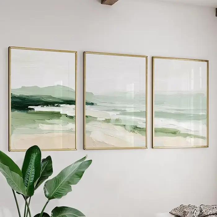 Affiches de vagues côtières vertes