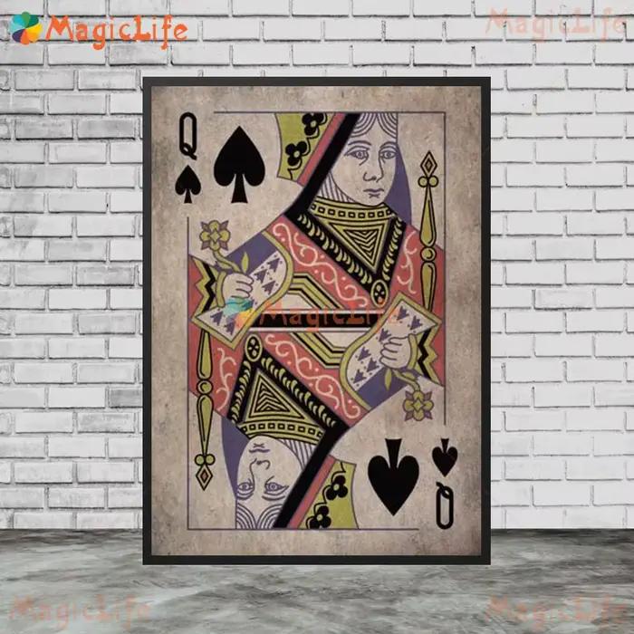 Cartes à jouer Vintage Poker mains mur Art toile peinture affiches imprime photos murales pour salon décor à la maison sans cadre