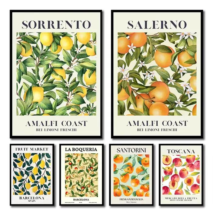 Art mural de fruits de Santorin italien