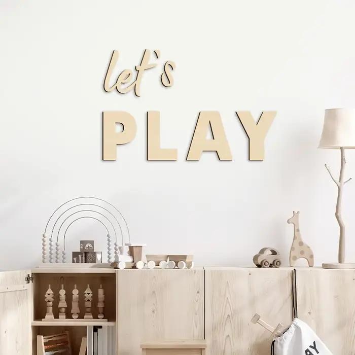 Let's Play – panneau mural en bois