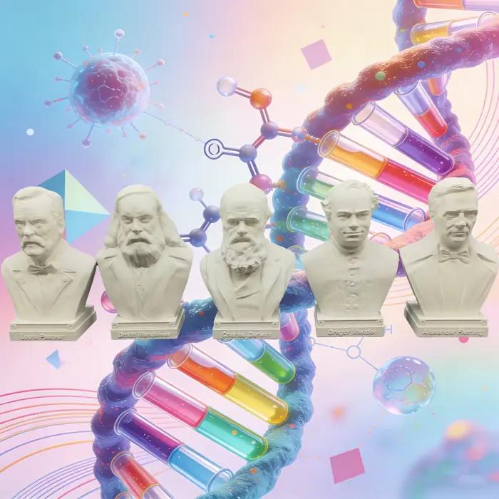 10 cm 15 cm 25 cm biologie et chimiste Darwin Mendeleev Pasteur Mendel Fleming Figure Statue 3D imprimé résine Figurines modèles