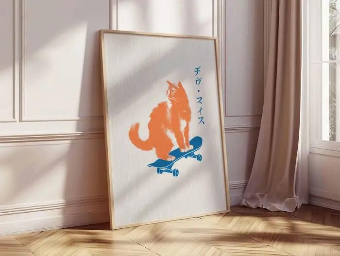 Impression de chat Pop Art japonais