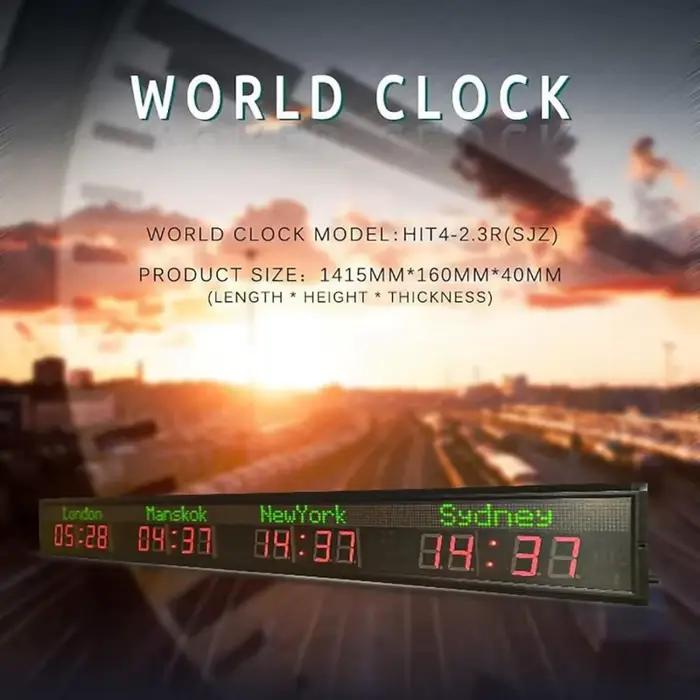 Horloge numérique multi-fuseaux horaires pour bureaux et hôtels