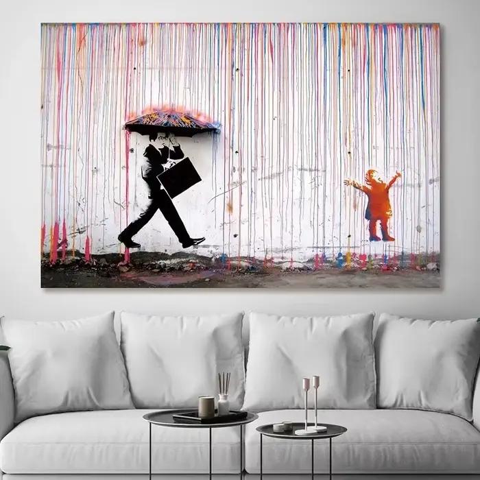 Banksy-Affiche murale avec graffiti