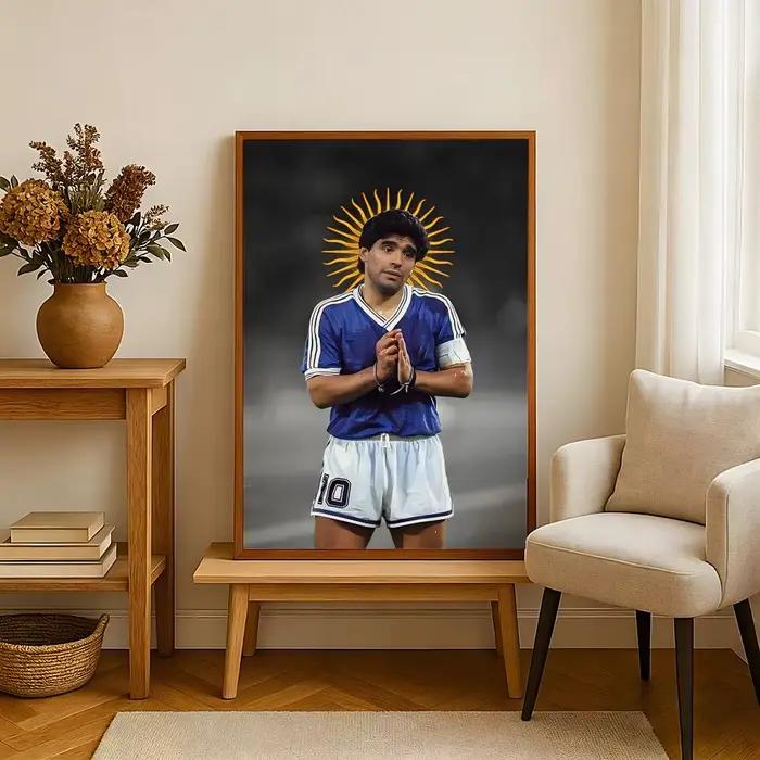 Affiche de footballeur D-Diego Maradona-a, art mural HD imperméable et auto-adhésif, idéal pour la décoration de la maison et les cadeaux
