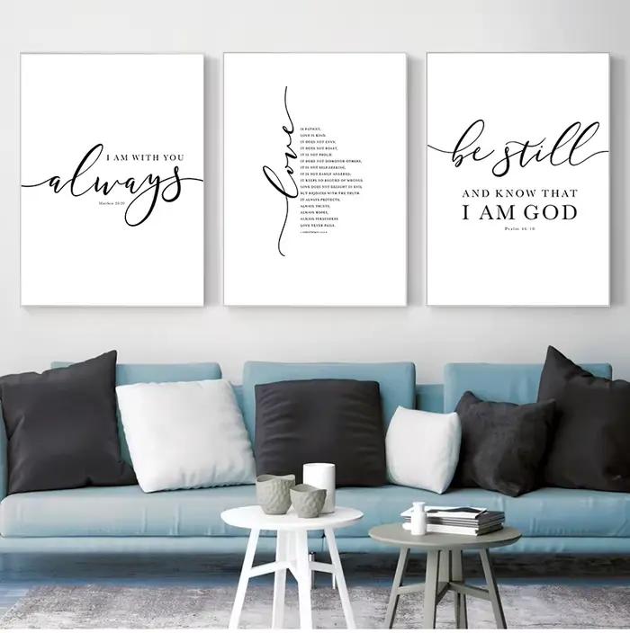 Affiches et imprimés de citation de verset de la Bible chrétienne