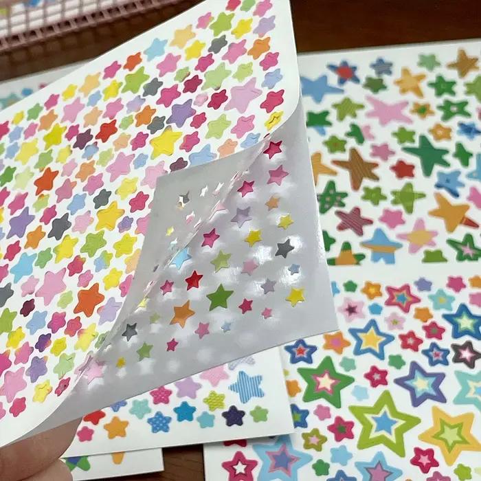 10 feuilles déco étoile autocollant ensemble Mini autocollants pour Scrapbooking papeterie bricolage téléphone bagages ordinateur portable valise décalcomanie
