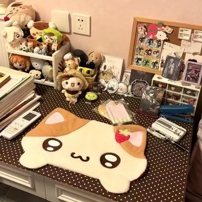 Nouveau tapis de table en tissu épaissi motif chaton japonais