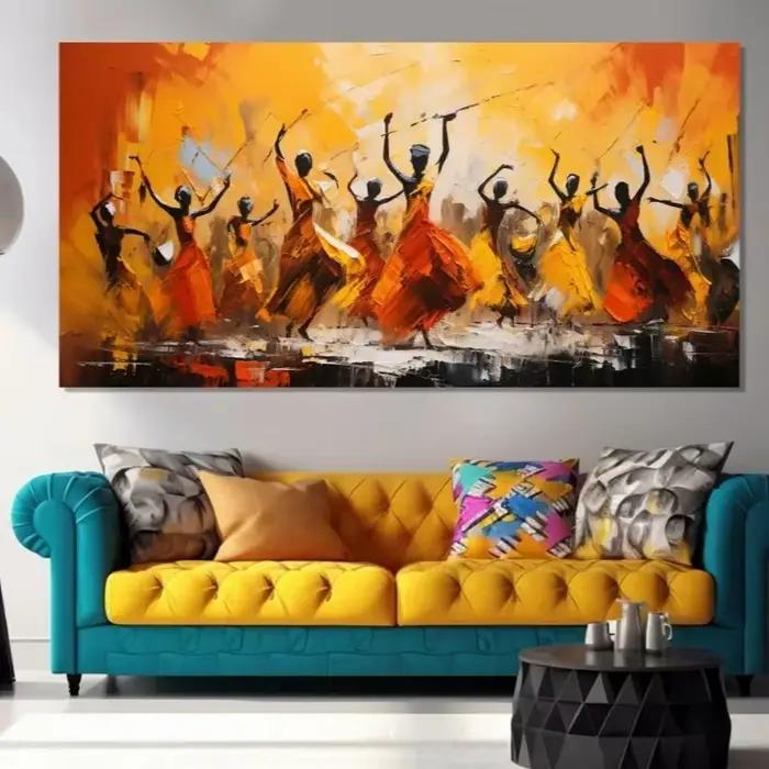Toile imprimée colorée de femme noire africaine ethnique pour femmes