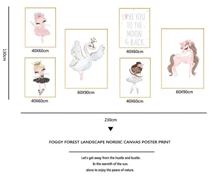 Affiche de toile de petite princesse ballerine