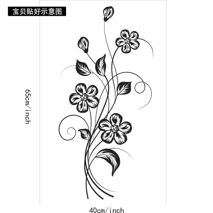 Autocollant de fleur noire