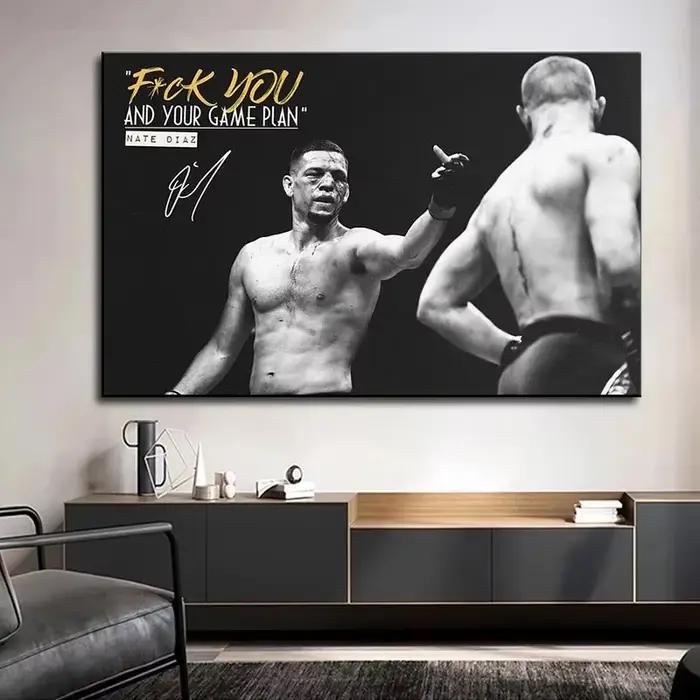 Affiche murale en toile HD avec image de la star de la boxe Nate Diaz