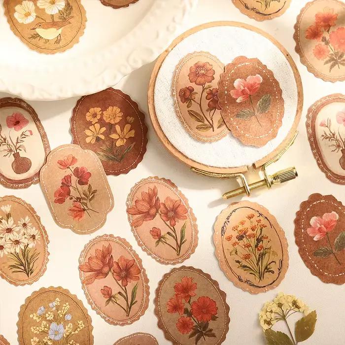 Autocollants en papier de la série Fleurs et Romance