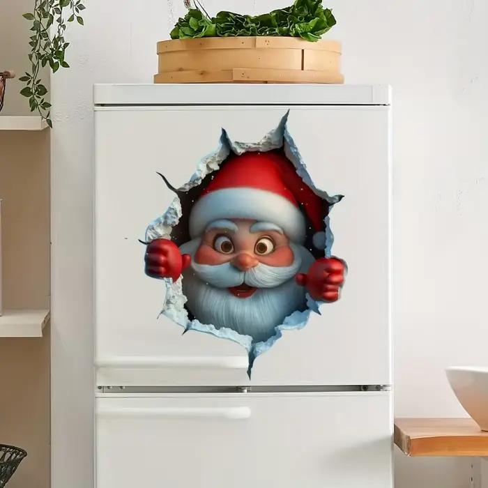 Autocollant mural rabattable du père noël
