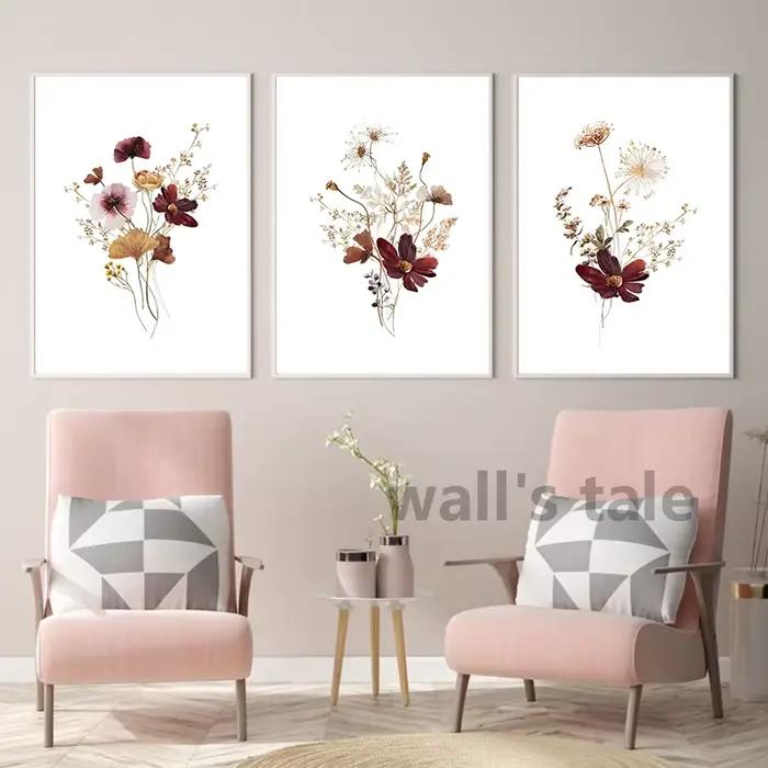 Bouquet Floral aquarelle Art peinture japonais Ikebana fleurs mur photos minimaliste affiche toile impression chambre décor à la maison