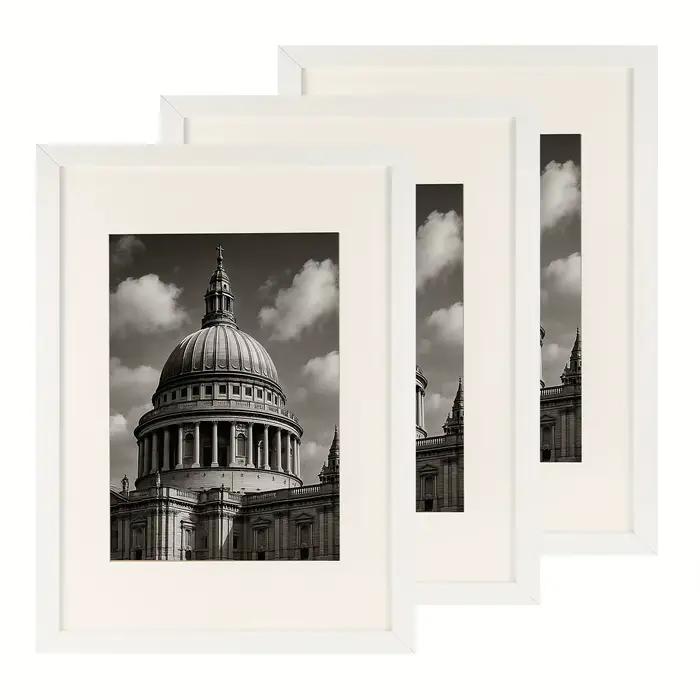 3 pièces A3 cadres Photo en bois pour tenture murale 29.7x42cm cadre