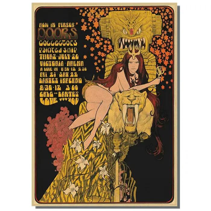 The Doors Jim Morrison-Affiche murale vintage en papier kraft