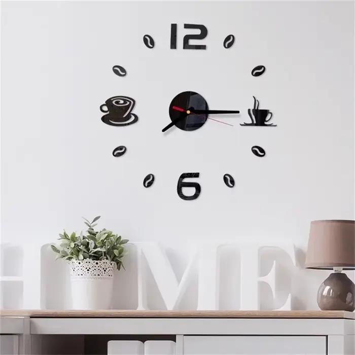 Horloge murale numérique autocollant Design moderne bricolage cuisine salon décor à la maison