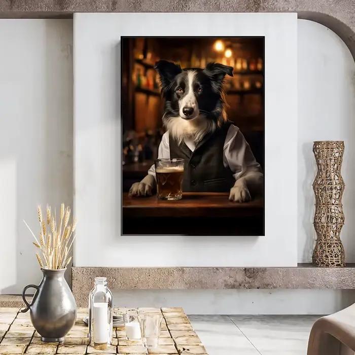 Affiche de chien mignon dans le pub