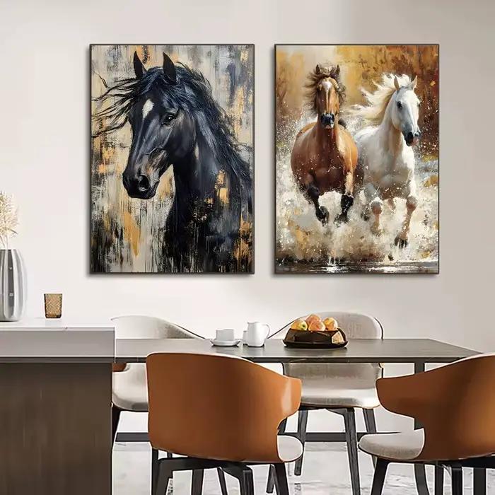 Beau cheval aquarelle peinture toile affiche HD Art collant mur étanche maison salon chambre Bar décoration esthétique