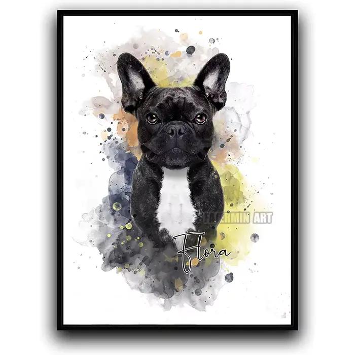 Portrait personnalisé de chien/chat avec nom