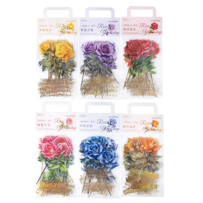 Autocollants de fleurs de roses de grande taille